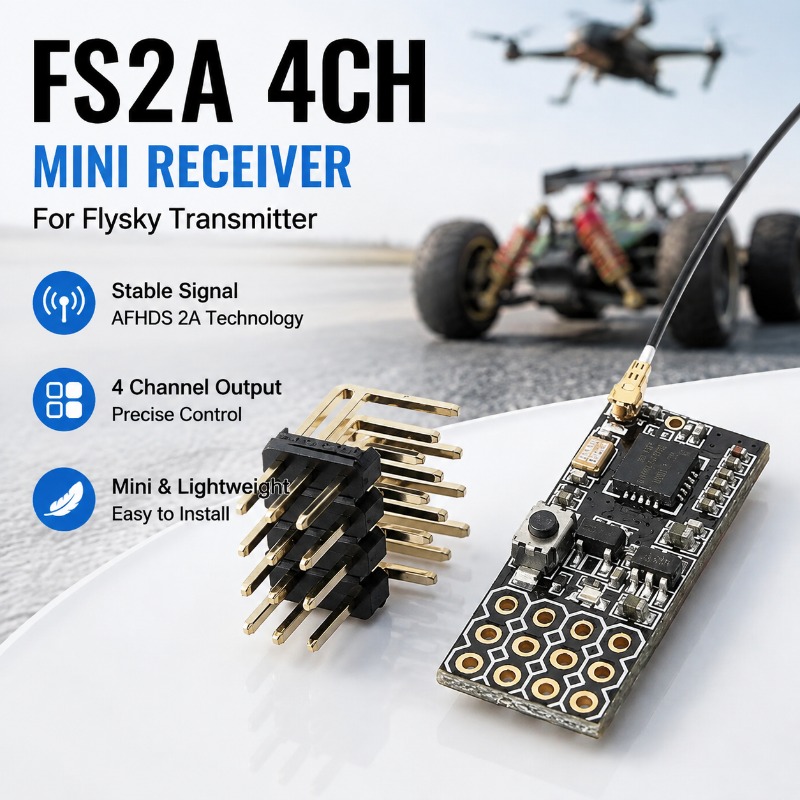 Rc Hobby Usa - FS FS2A-4CH 4-kanałowy odbiornik PWM, 4-kanałowy